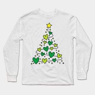 VSCO Girl Christmas Tree from Green Hearts Long Sleeve T-Shirt